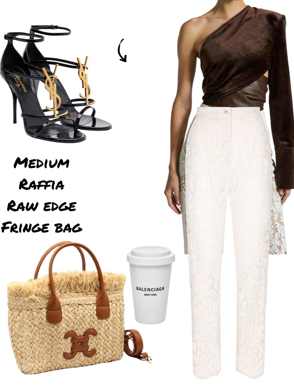 NEW DELIVERY- Medium Raffia Fringe Tote From Paris-BROWN